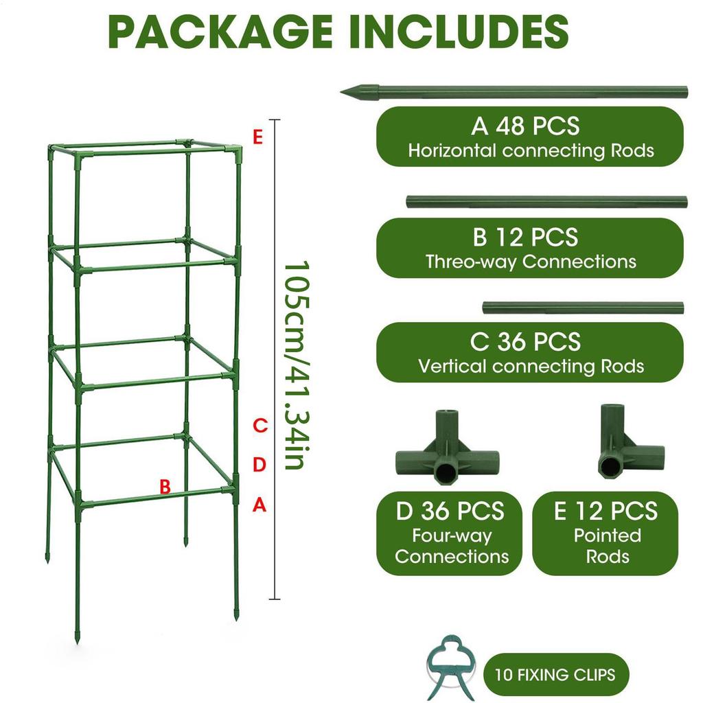 Tomato Trellis for Garden Planter Pots 3 Piece Heavy-Duty Rack for Climbing Vegetables Fruit Beans Peony Rose Flower Tomato Cage