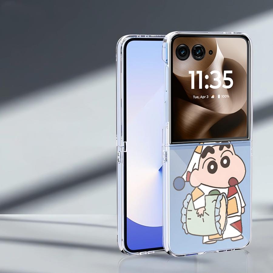 Crayon Shin Chan Case for Motorola Razr 50/60 50Ultra 50 60 Ultra Soft Clear Phone Cover Luxury Funda