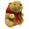 Red Scarf Marmot Plush Toy - Cute Mouse Figurine & Realistic Beaver with Big Incisors, Perfect Kids' Birthday Gift