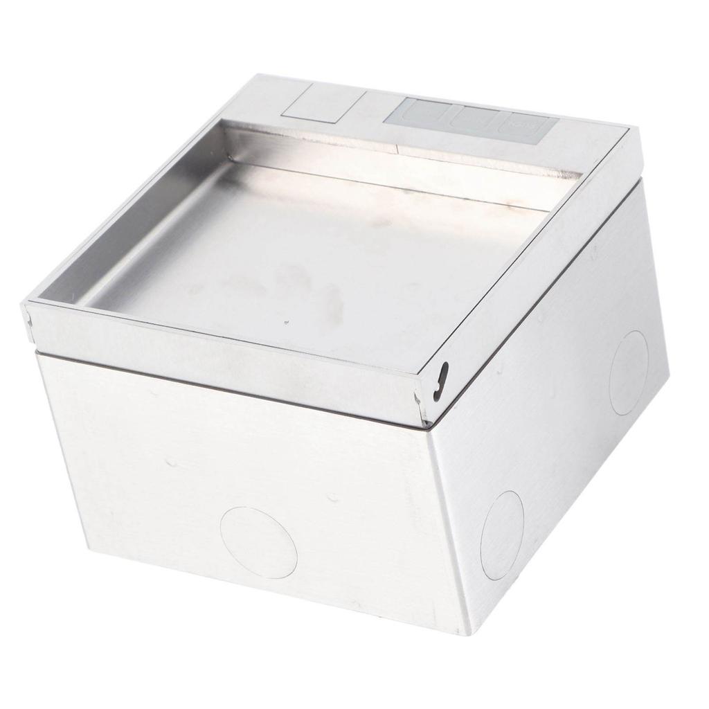 Recessed Floor Outlet Box, 4KW 16A Water Proof Stainless Steel Recessed Flat Socket Kit with 2 X 3 Prong Receptacle, Tamperresistant Electric
