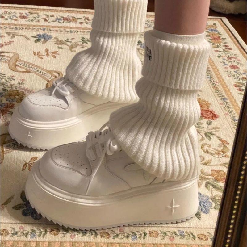 Dopamine High-value Thick-soled Fashion Summer New Four-leaf Clover Muffin Heightening Breathable Board Shoes