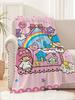 Cartoon Four Seasons Cute Warm Soft Stars Plush Twin Blanket for Sofa Living Room Office Bedroom Travel Gift Flannel Throw