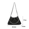 Pure Color Faux Leather Shoulder Bag Women's Summer New Style Underarm Chain Crossbody Bag Soft Square Shape Polyester Lining KTB