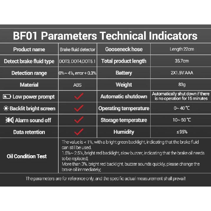Brake Fluid Tester Universal Oil Quality Check Detector ANENG BF01 Brake Liquid Digital Vehicle Auto Car Brake Oil Tester Tools