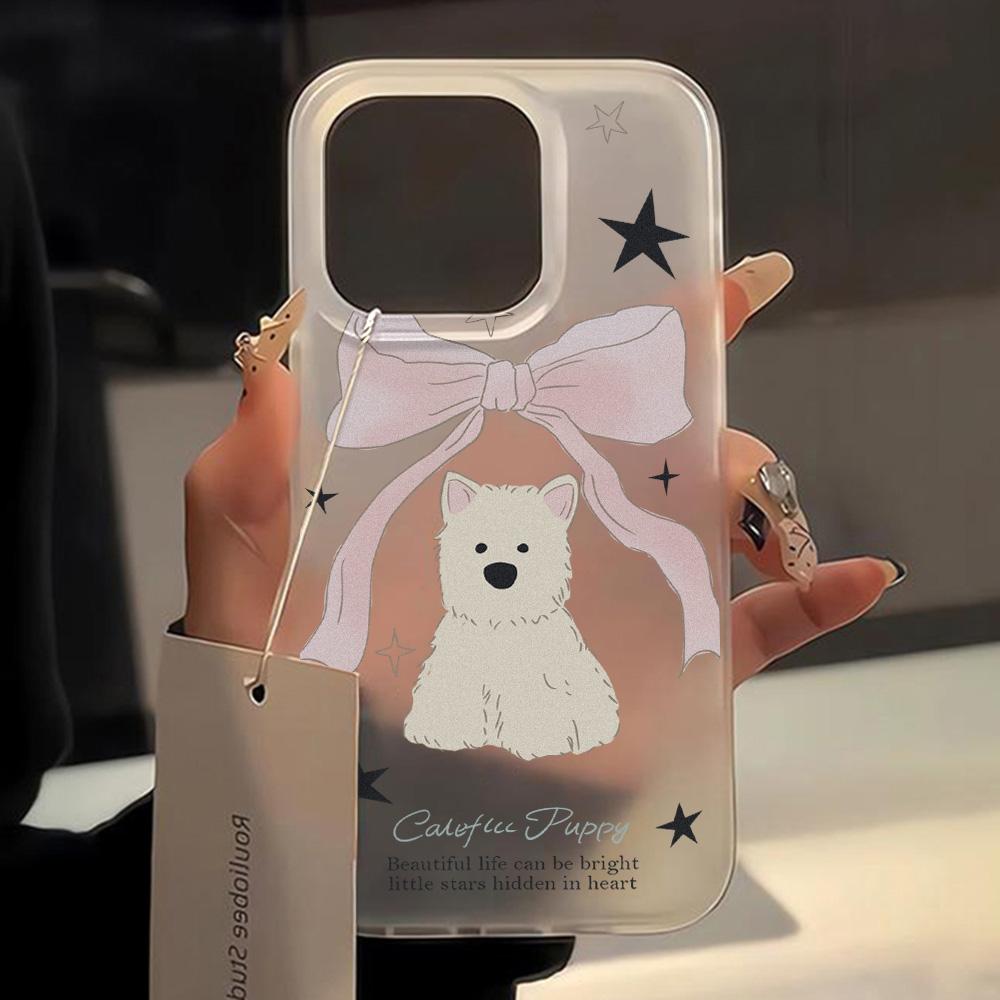 Cute Cartoon Puppy Phone Case For IPhone 15 16 13 11 12 14 17 Pro Max Funda IPhone 17 Air 15 Plus Shockproof Soft Clear Cases