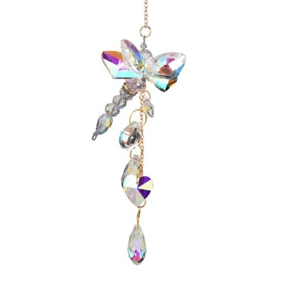 Faux Crystal Suncatcher Colorful Prism Butterfly/Dradonfly Window Hanging Ornament for Window Ceiling Garden Home Decor