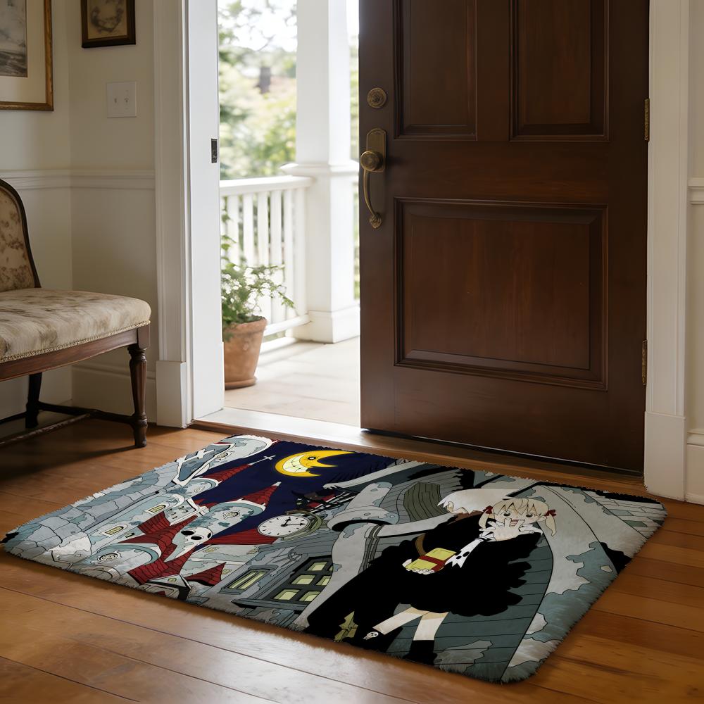 Classic Anime SSoul Eater Floor Mat Soft Flannel Absorbent Mat Non-Slip Rug Home Bedroom Bathroom