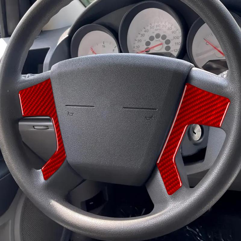 For Dodge Caliber 2007 2008  Button Panel Cover Trim Real Carbon Fiber Stickers Car Interior Refit Accessories