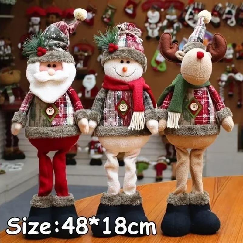 Kreatives Design Neuer Schneemann Rentier Weihnachtsmann Karomuster Stehend Heimdeko Puppe Kinder Weihnachtsgeschenk 2025 Neujahrsdekoration