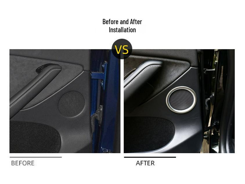 21 New Tesla Model Y Door Speaker Ring Sticker - Audio Frame Decoration & Modification Accessory