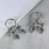 Fashion Dangle Earrings Small Hoop Earrings Sweet Cool Metal Bowknot Pendant Earrings Statement Jewelry for Women Girl