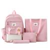 Four-Piece Backpack Set Student Schoolbag Stitching Contrast Color Campus Backpack Large Capacity Backpack for Primary and Secondary School Students