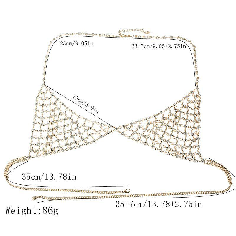 Necklace, European And American Creative Fashion Hipster Multi-Layer Chest Chain, Sexy Body Chain
