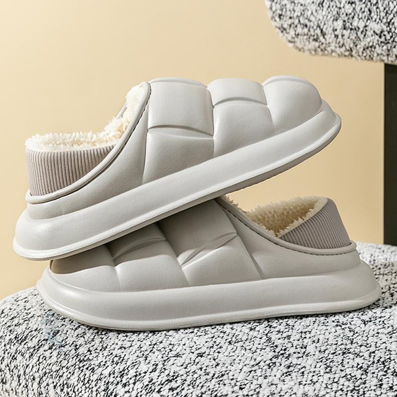 Fashion Thickened Short Plush Women's Boots Eva Waterproof Non-Slip Snow Boots Comfortable Soft-Soled Solid Color Womens Home Shoes