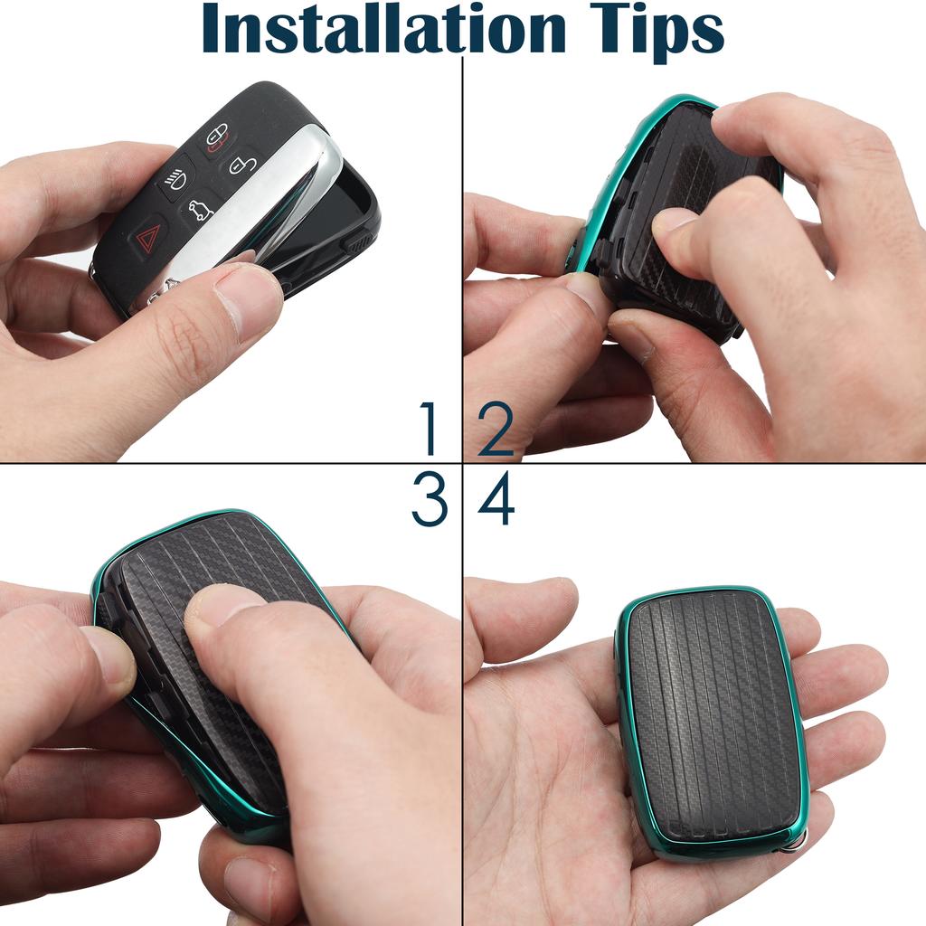 Key Fob Case Cover Compatible with Freelander 2 Discovery 4 Evoque LRX LR4 LR2 Sport XF XJ XE F-PACE Accessories Key Chain