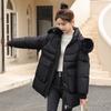 Winter Women's Mid-length Loose Cotton-padded Jacket with Large Fur Collar and Down Jacket