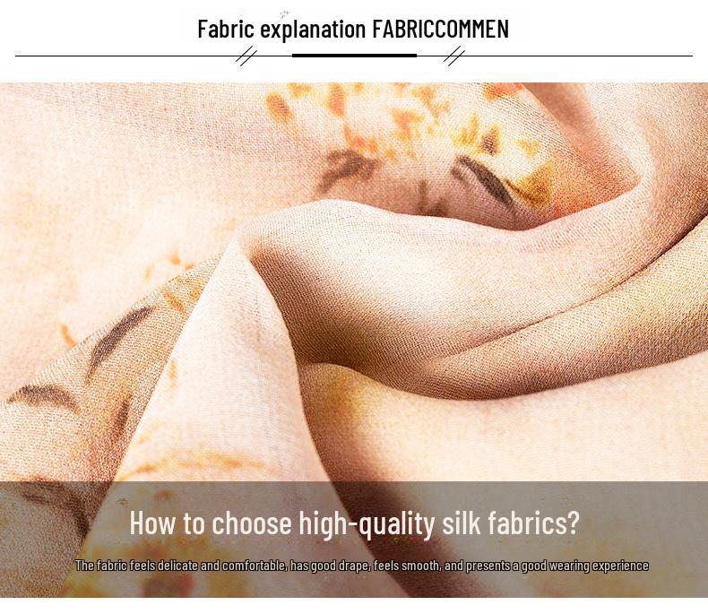 Fairy Pink Floral Short-Sleeve Mulberry Silk Dress - Seaside Holiday Long Skirt