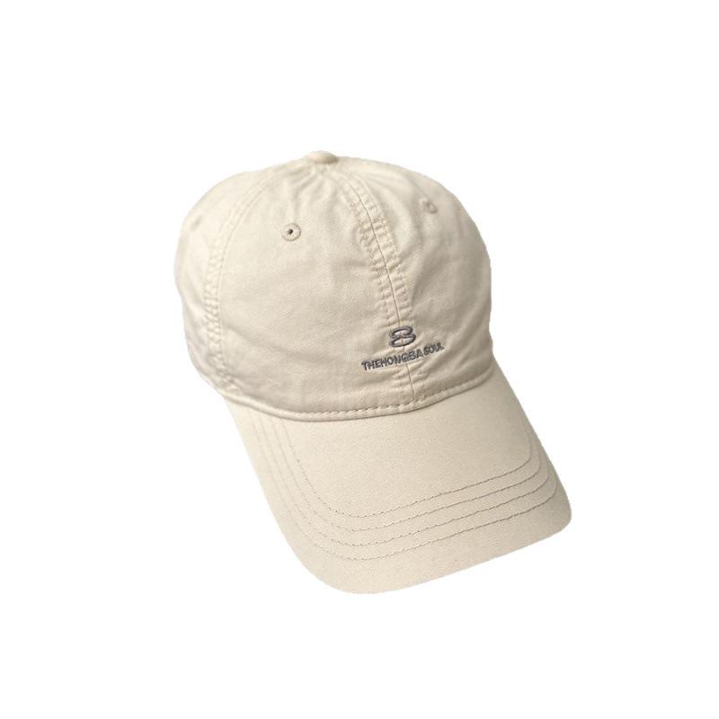 American street embroidery baseball cap children big head circumference showing face small curved brim shading simple hard top cap male tide