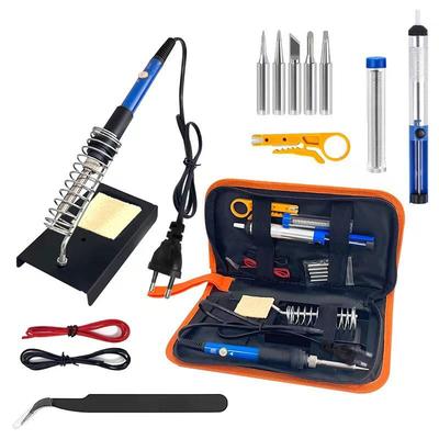 60W Adjustable Temperature Electric Soldering Iron Kit, 220V European Standard for Household Repair.