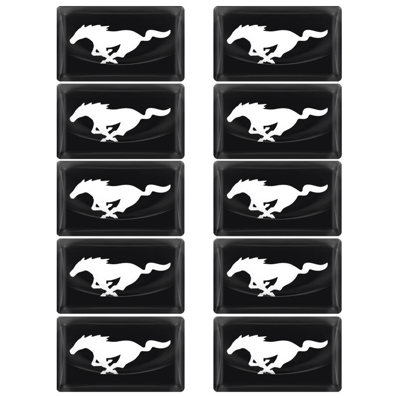 5/10Pcs Carbon Fiber Steering Wheel Car Logo Emblem 3D Stickers For Ford Raptor Fiesta Focus 2 3 4 Mondeo Ecosport Mustang Fusion