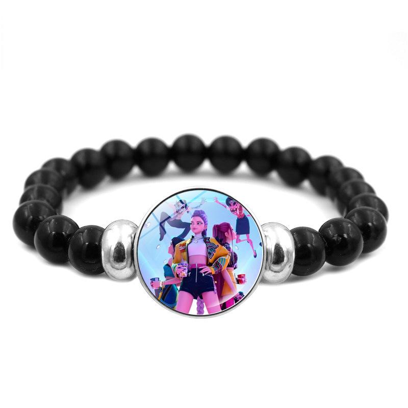 K-POP Demon Hunters Theme Beaded Bracelet, Fashion Handmade Wristband for Girls, Ideal Birthday Holiday Gift & Party Accessories