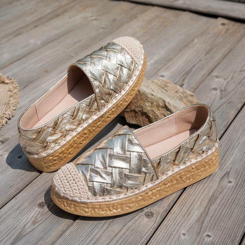 Fashion Women Shoes Ethnic Style Woven Shoes Ladies Fashion Breathable Flat Sole Casual Shoes for Women Zapatos De Mujer