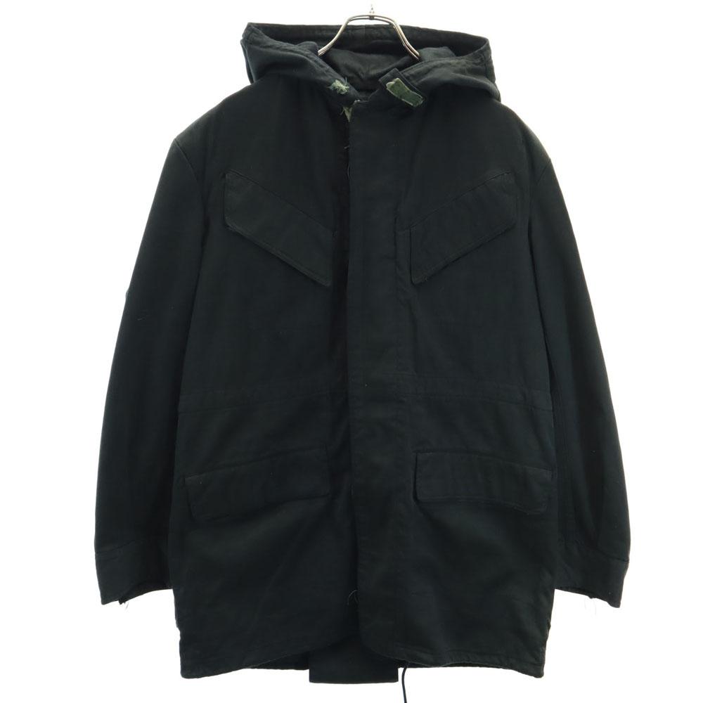 Belgium Army 70s Vintage M-64 Black Dyed Hoodie Field Jacket Men's Used