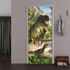 3D Geometric Door Stickers Mural Art Decor Peel and Stick for Bedroom Bathroom Yard Dinosaur Scenery Wallpaper Poster Removable