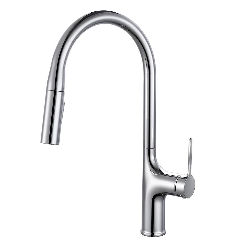 Bagnolux Black Brass Deck Mounted Kitchen Faucet Two Function Single Handle Pull Out Mixer Hot and Cold Water Pull Out Taps