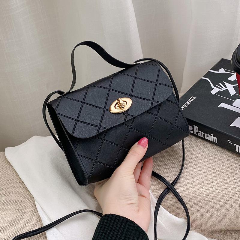 Diamond Striped Small Square Bag Korean Style Handbag Women