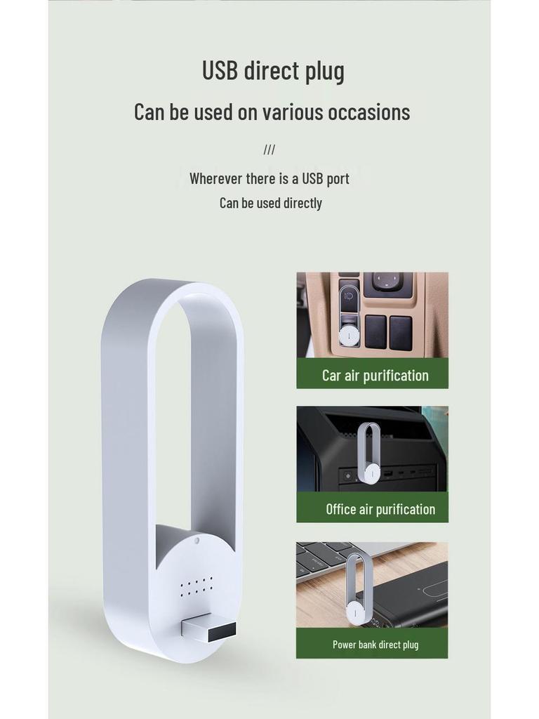 USB-Luftreiniger mit Rauchfilter und negativem Ionen-Generator für Zuhause, Küche und Toilette