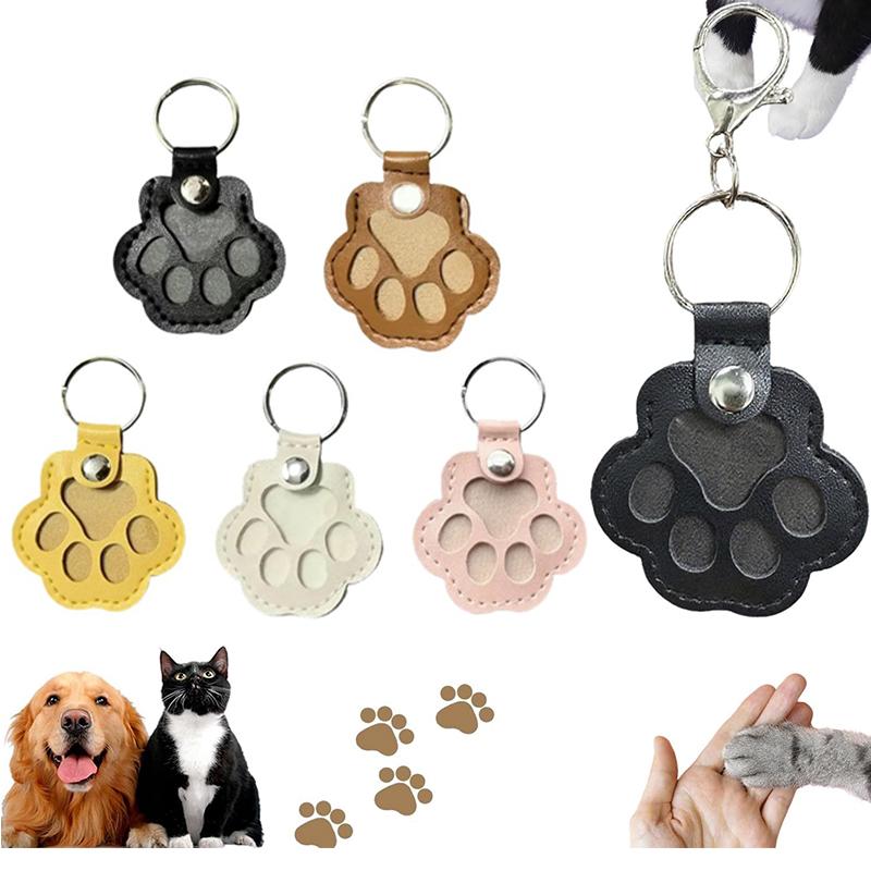 3 Pcs Cat/Dog Fur Storage Keychain, Cute Leather Paw Keychain Pet Hair Keepsake Keyring, Unique Memorial Collection Key Chain, Pet Memorial Gifts