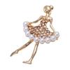 Broche Danseuse de Ballet Strass Style Européen & Coréen - Accessoire de Manteau pour Femme