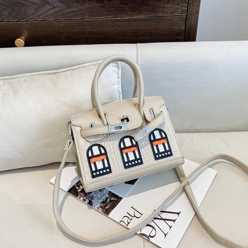 

New classic contrasting color small house 20 platinum bag portable shoulder oblique span women s bag хакі
