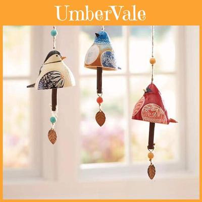 Bird Wind Chime Resin Garden Decor With Spring Theme For Patio And Outdoor Decoration