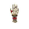 Skull Palm Inlaid Rhinestone Brooch For Men Gothic Fashion Retro Brooches Pin Day Jewelry Party Boyfriends Gifts