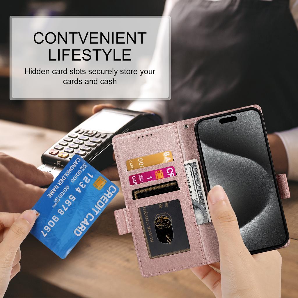 For iPhone 17 Air Stand Case PU Leather Wallet Phone Cover