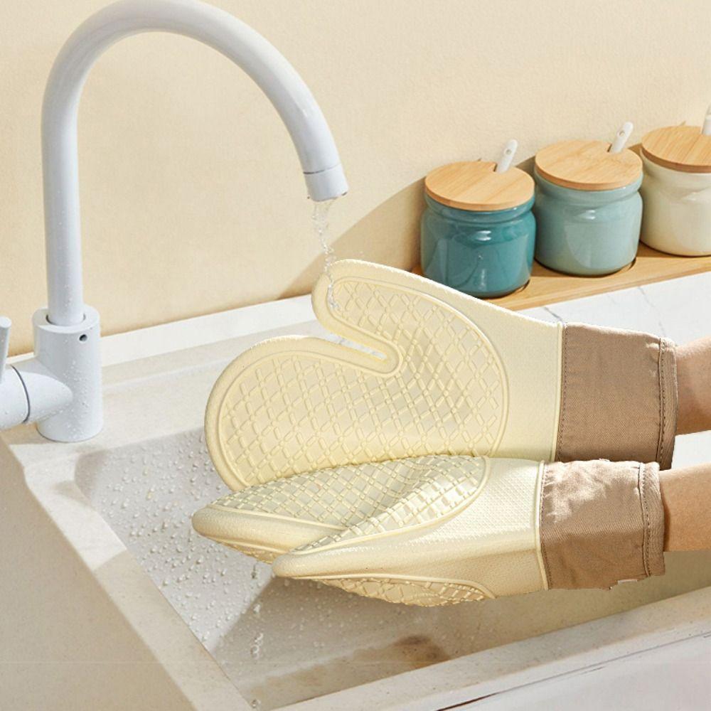 2pcs Non-Slip Oven Gloves Thickened Baking Mitts Special Tool Kitchen Hand Clamps  Kitchen