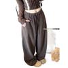 Women's Winter Casual Wide-Leg Drawstring Pants – Fashionable, Lazy Style, Tapered, Floor-Length, Thickened, and Versatile Straight Leg Design.
