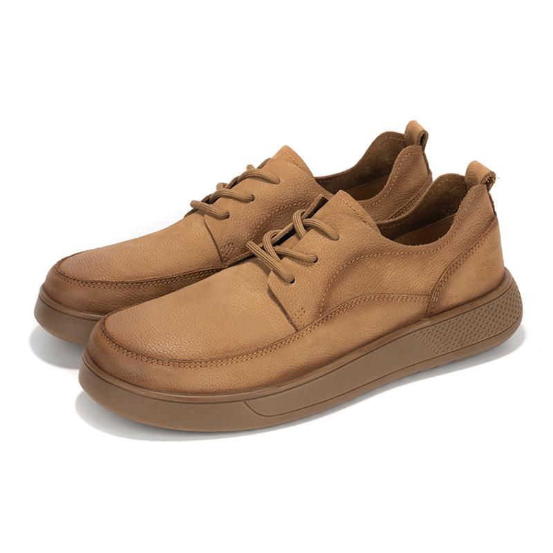 

Men s shoes new leather soft-soled business casual leather shoes men s breathable versatile tooling shoes men s 38 хакі