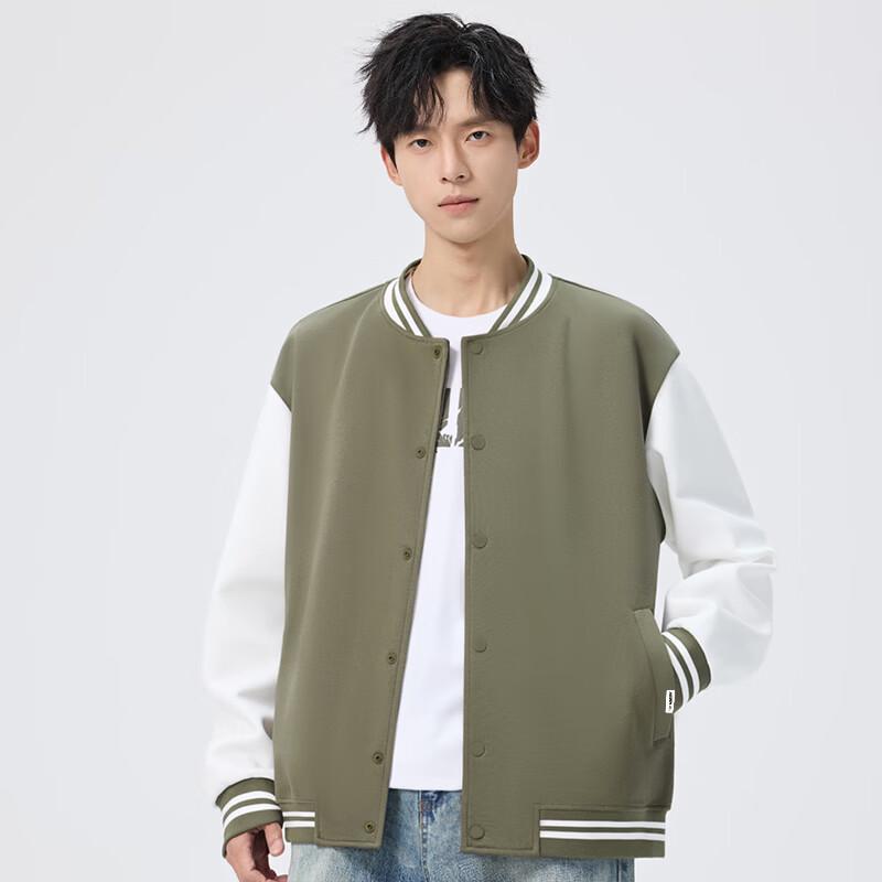 Mark Fairwhale Men's Color-Block Baseball Collar Sweatshirt