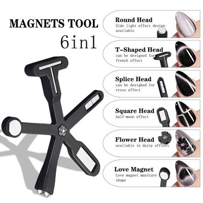 5/6 IN 1 Multifunktions-Katzenauge Magnetischer Stick Nagelmagnetplatte Für Nagellack Gel Linie Streifen Effekt Magische Nagelkunstwerkzeuge