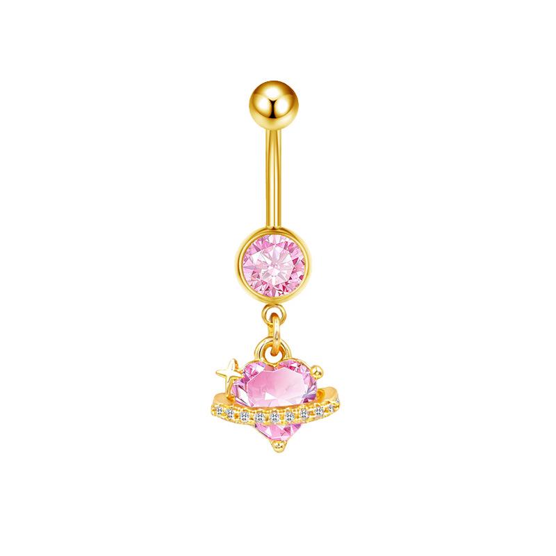 Gaibei Trendy Moon & Heart Navel Ring Jewelry