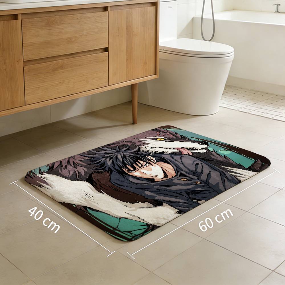 Anime Fushiguro Megumi Jujutsu Kaisen Door Mat Washable Non-Slip Living Room Sofa Chairs Area Mat Kitchen Doormat Area Rug