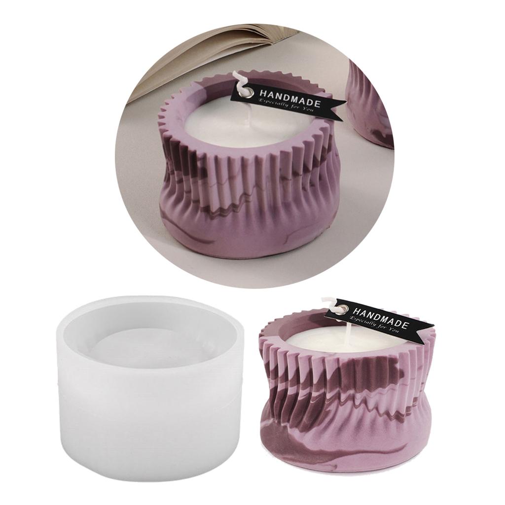 Striped Cylinder Candlestick Molds Cylinder Candle Holder Molds for Making Candlestick Tealight Holder Room Decorations