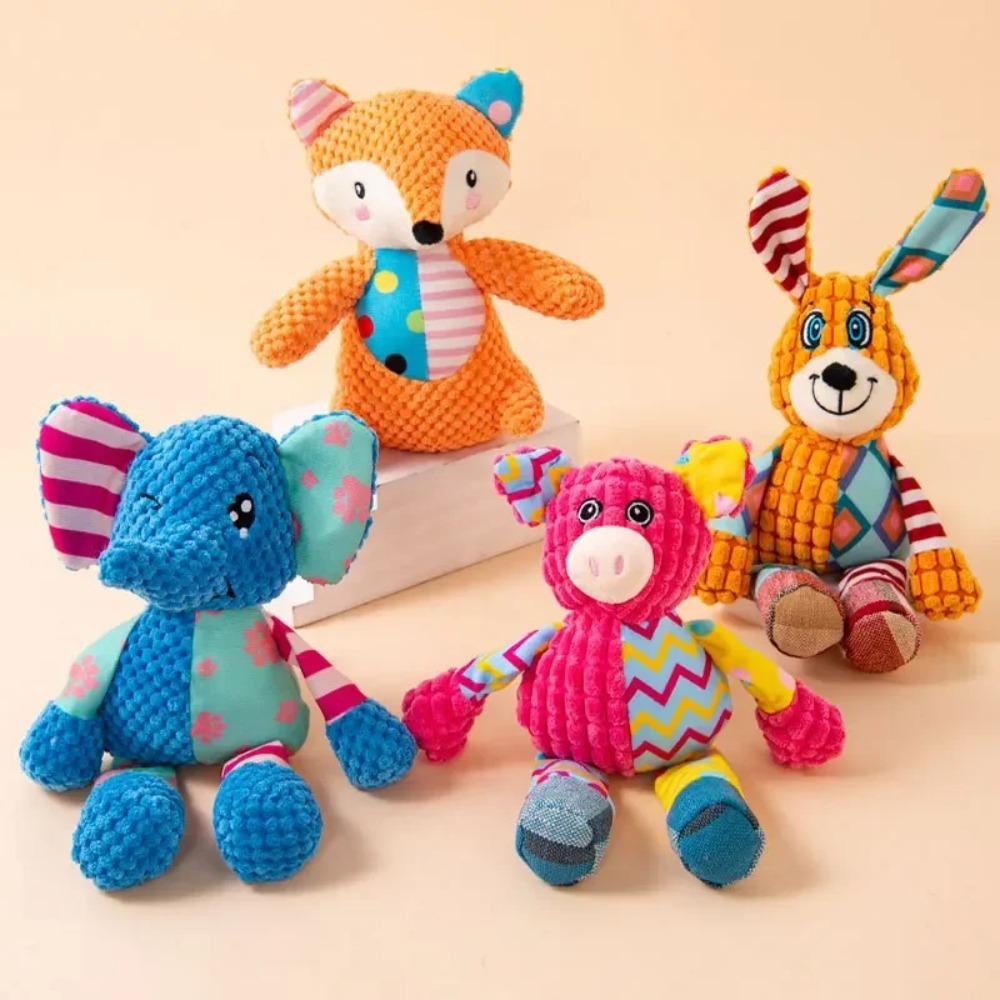 Pet Cute Fox Elephant Bite Resistant Plush Toy Is Fun and Interactive Suitable Indoor and Outdoor Use Teeth Cleaning Chew Toy
