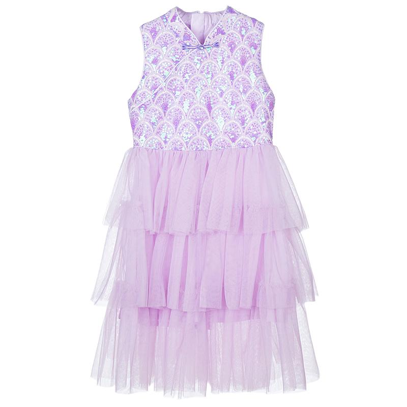 Fuloomi Girls  Sequin Princess Mesh Dress 130
