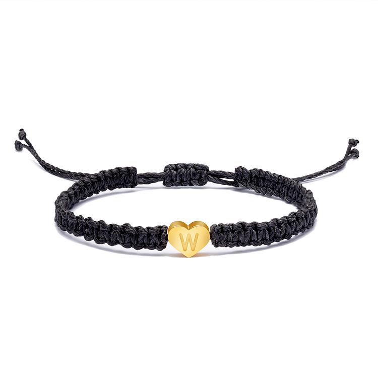 1 Stück Herzarmbänder A-T Anhänger Armband Für Frauen Geschenke Seil Verstellbarer Schmuck Für Teenager Mädchen Freunde Ehefrau Freundin Freund Paar Freunde