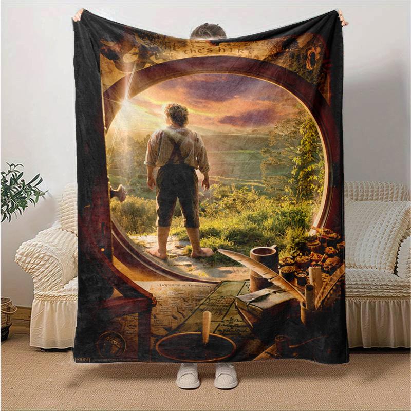Hobbit Doorway Adventure Poster PrintPrint Blanket, Soft Blanket For Sofa Office Bed And Travelling Daughter Birthday Gift Esj376