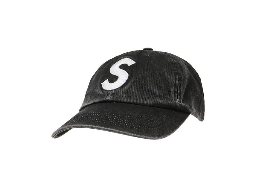 Supreme Pigment Coated S Logo 6-Panel Black One-Size